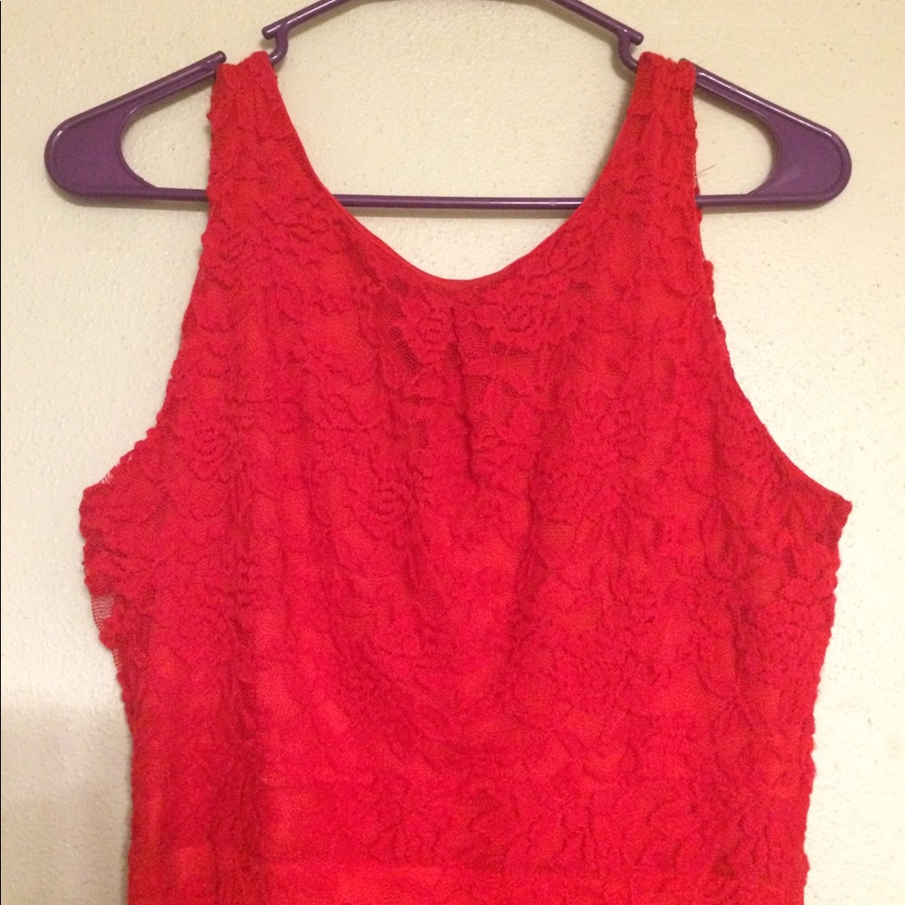 Allen B Red Floral Dress New With Tags